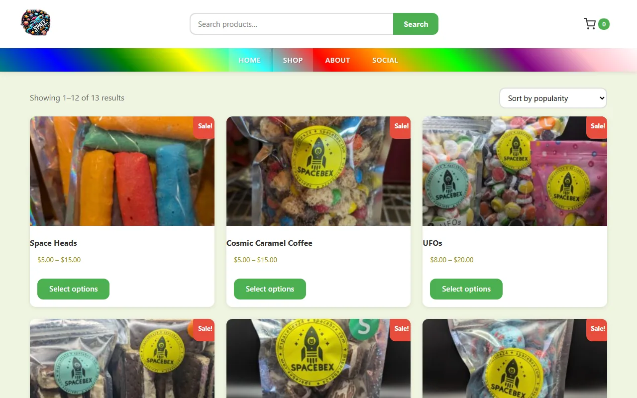 SpaceBex freeze dried candy shop